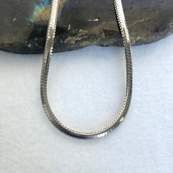 Sterling Silver 925 Vermeil Two Tone Round Slide Pendant Necklace Herringbone - Picture 8 of 16